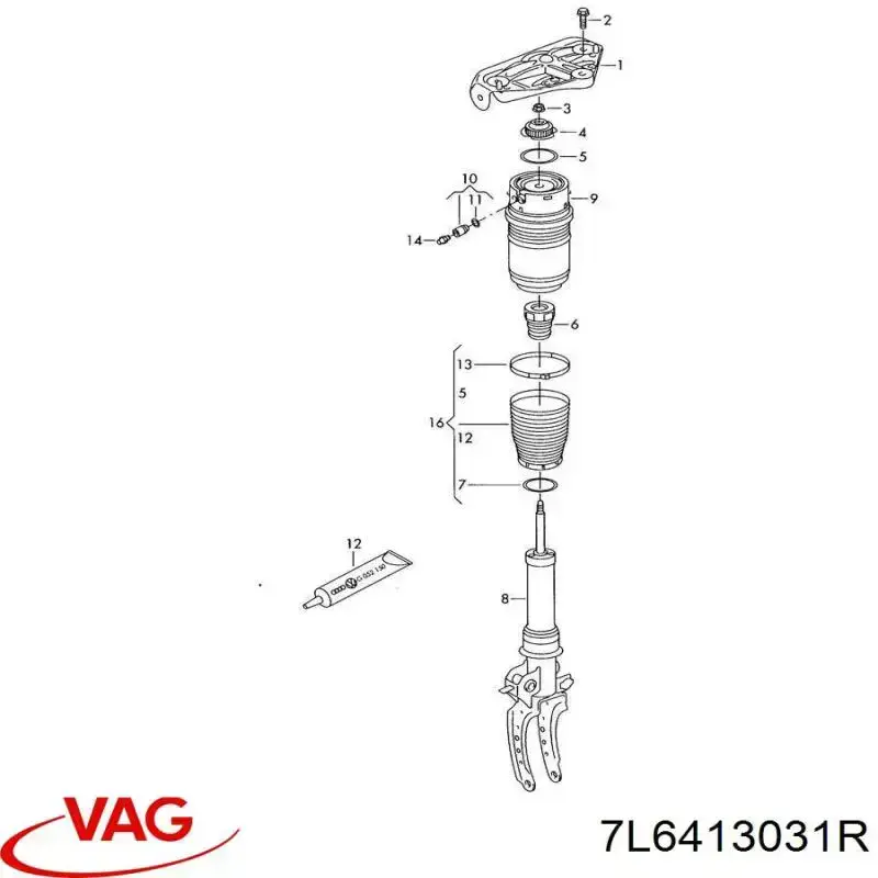 Compre 7L6413031R VAG Amortecedor dianteiro esquerdo