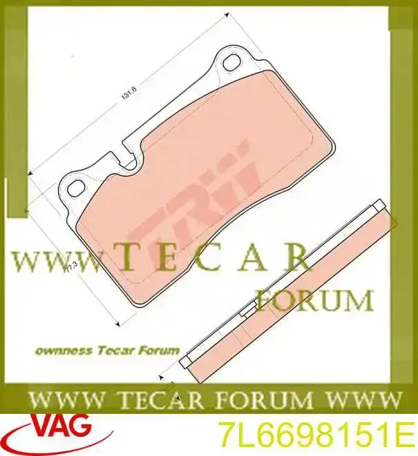 Sapatas do freio dianteiras de disco VAG 7L6698151E preço, a partir de 58,41 USD