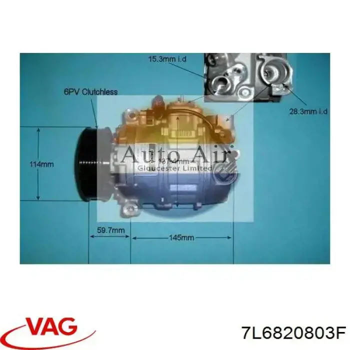Compressor de aparelho de ar condicionado VAG 7L6820803F preço, a partir de 272,33 USD