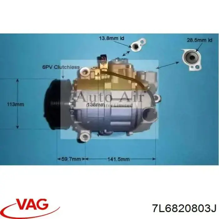 Compressor de aparelho de ar condicionado VAG 7L6820803J preço, a partir de 352,43 USD
