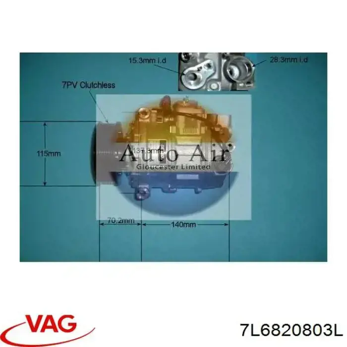 Compressor de aparelho de ar condicionado VAG 7L6820803L preço, a partir de 259,76 USD