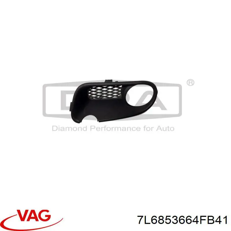 Compre 7L6853664FB41 VAG Tampão (grelha) das luzes de nevoeiro do pára-choque dianteiro direito