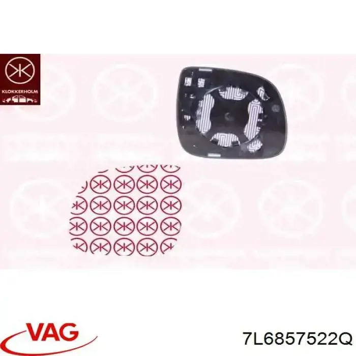 Compre 7L6857522Q VAG Elemento espelhado do espelho de retrovisão direito