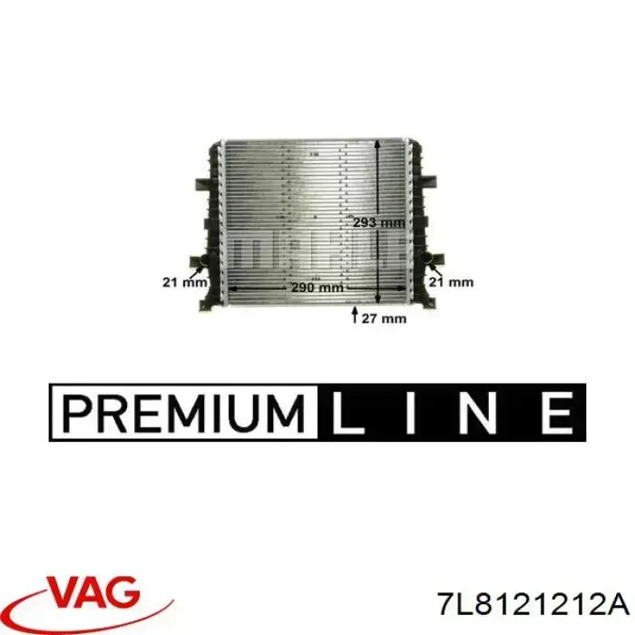 7L8121212A VAG Radiador de esfriamento de motor adicional