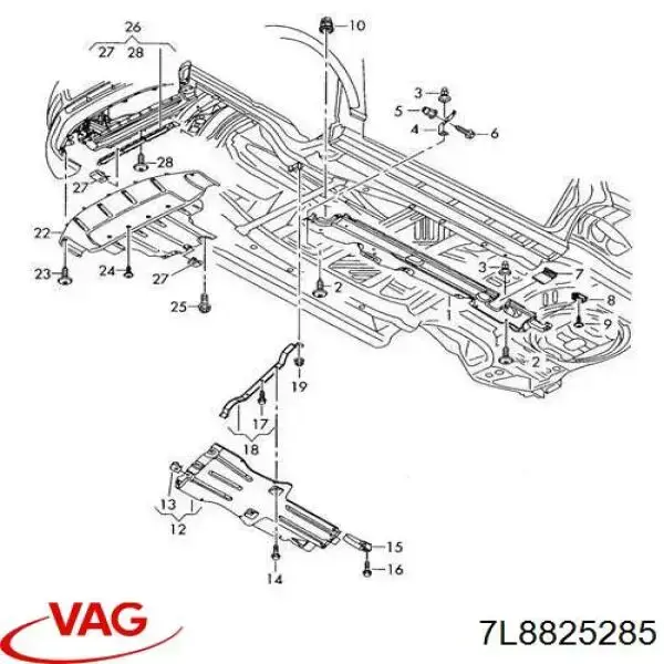 Compre 7L8825285 VAG Proteção de motor dianteira