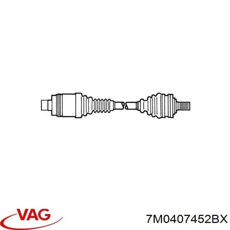 7M0407452BX VAG Semieixo (acionador) dianteiro direito
