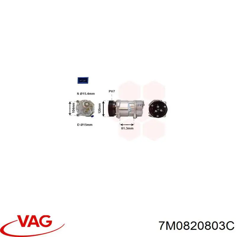Compre 7M0820803C VAG Compressor de aparelho de ar condicionado
