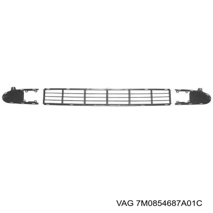 Compre 7M0854687A01C VAG Grelha central do pára-choque dianteiro