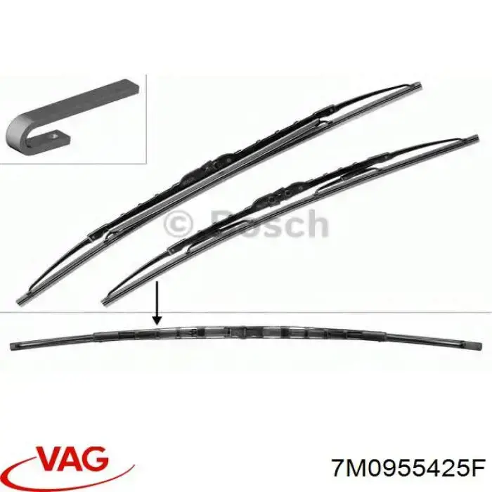 Limpa-pára-brisas do pára-brisas, kit de 2 un. VAG 7M0955425F preço, a partir de 33,85 USD