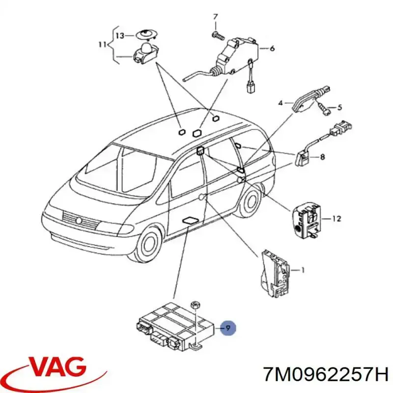 Unidade de controlo do fecho central VAG 7M0962257H preço, a partir de 223,44 USD