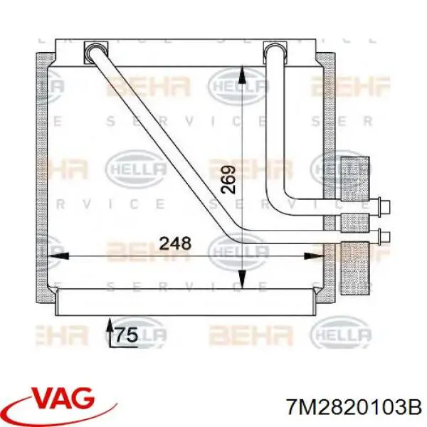 Compre 7M2820103B VAG Vaporizador de aparelho de ar condicionado