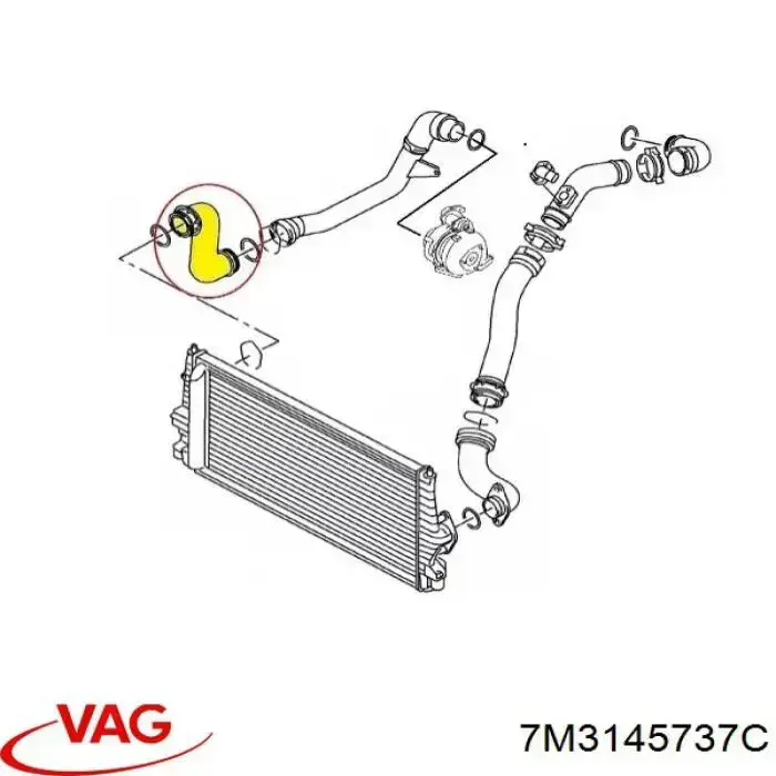Compre 7M3145737C VAG Mangueira (cano derivado) de intercooler