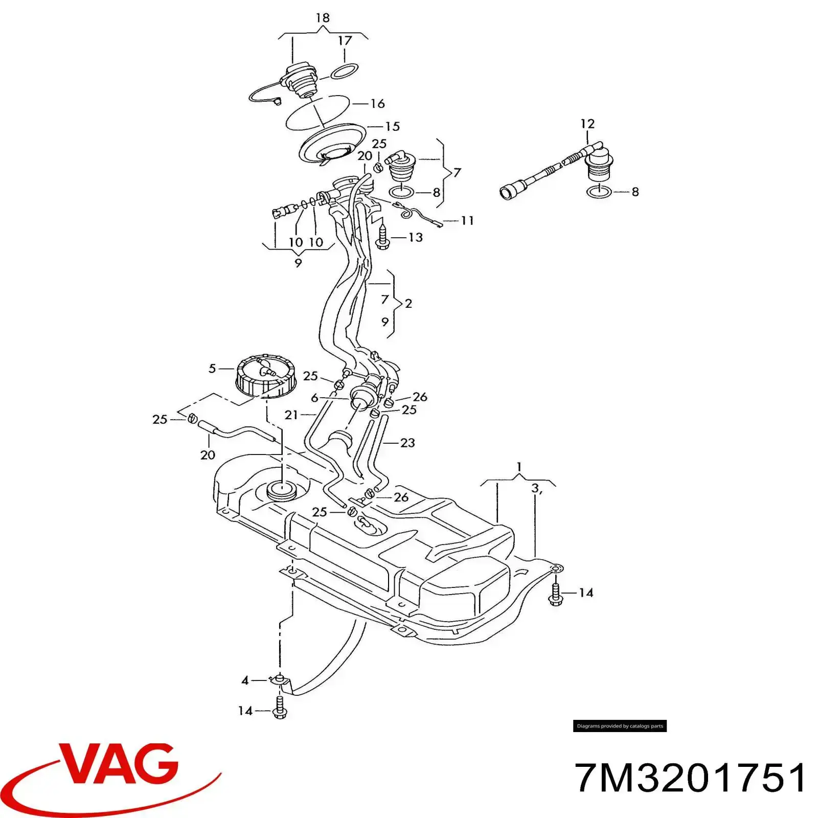 Válvula de ventilação dos gases do tanque de combustível VAG 357201751 preço, a partir de  USD