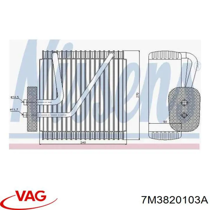 Vaporizador de aparelho de ar condicionado VAG 7M3820103A preço, a partir de 105,32 USD