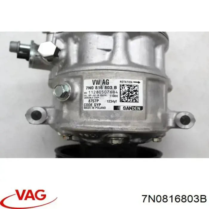 Compressor de aparelho de ar condicionado VAG 7N0816803B preço, a partir de 347,29 USD