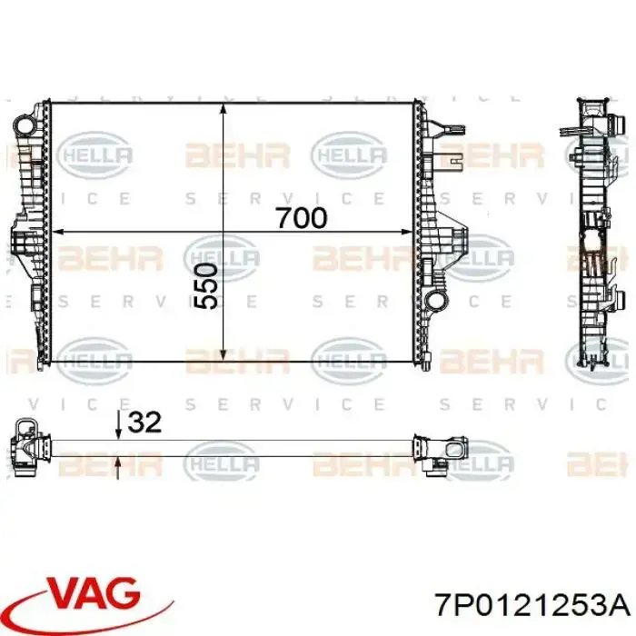 Compre 7P0121253A VAG Radiador de esfriamento de motor