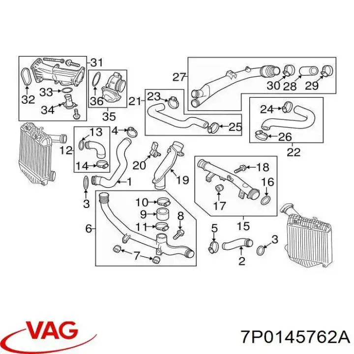 7P0145762A VAG Mangueira (cano derivado) de intercooler