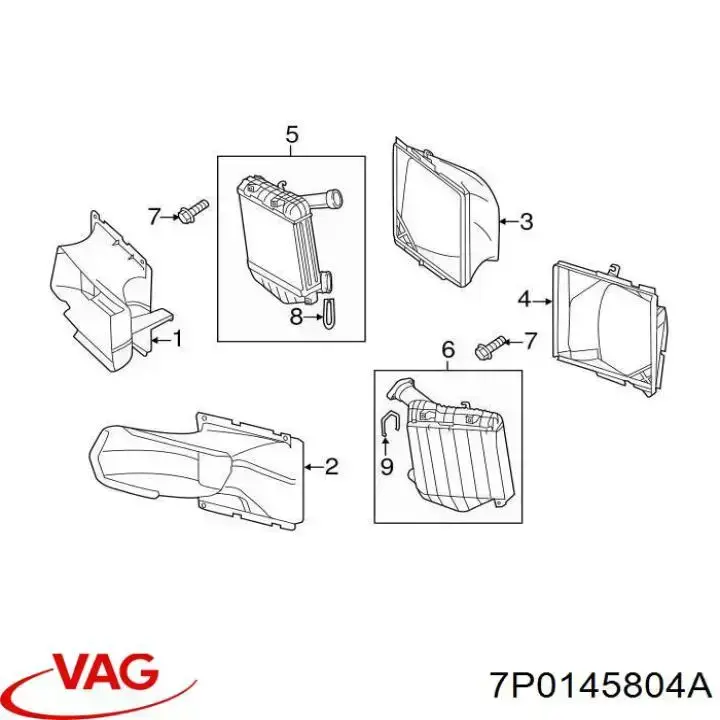 Compre 7P0145804A VAG Radiador de intercooler
