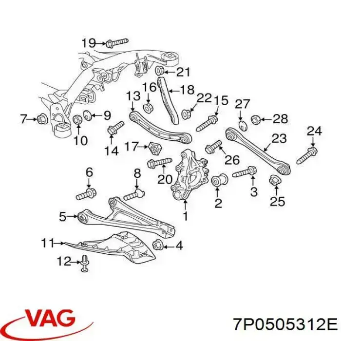 Braço oscilante inferior direito de suspensão traseira VAG 95831104200 preço, a partir de 74,91 USD