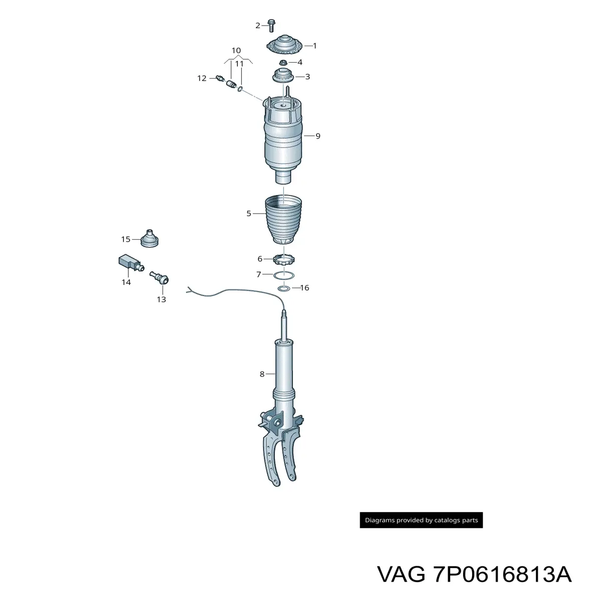 7P0616813A VAG Válvula de controlo de pressão de ar no coxim pneumático