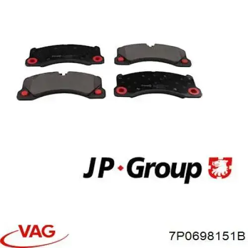 Compre 7P0698151B VAG Sapatas do freio dianteiras de disco