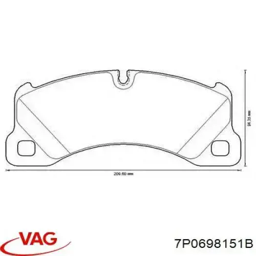 Sapatas do freio dianteiras de disco VAG 7P0698151B preço, a partir de 83,23 USD