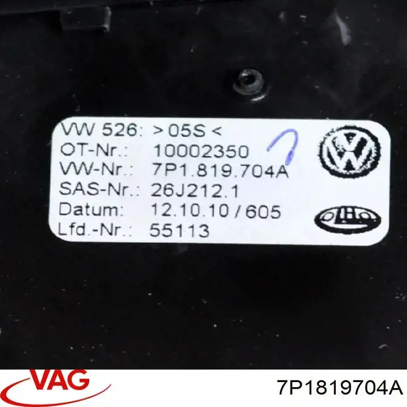 Grelha direita de ventilação de salão no "painel de instrumentos" VAG 7P1819704UBN preço, a partir de 70,59 USD
