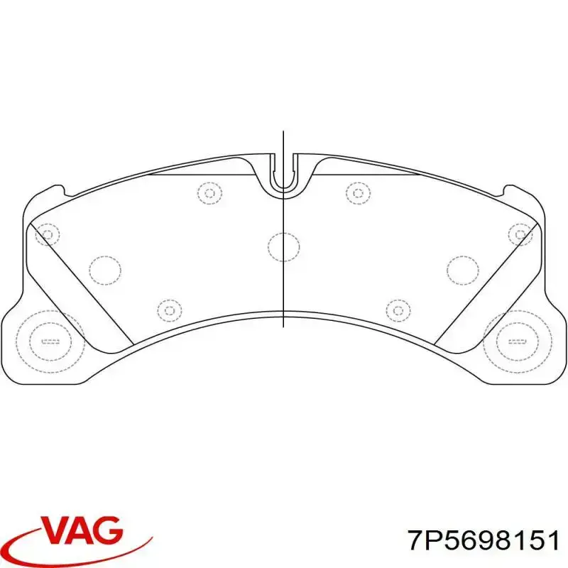 Sapatas do freio dianteiras de disco VAG 7P5698151 preço, a partir de 79,33 USD