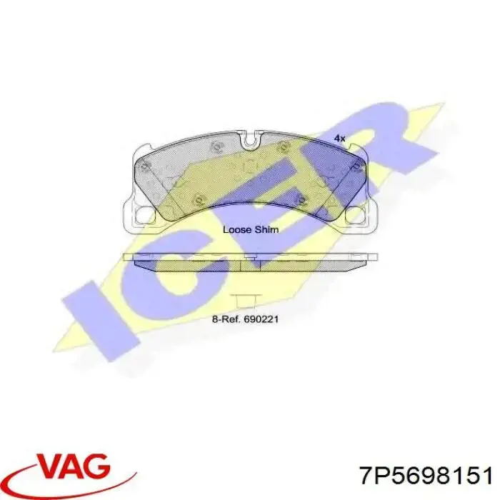 Compre 7P5698151 VAG Sapatas do freio dianteiras de disco