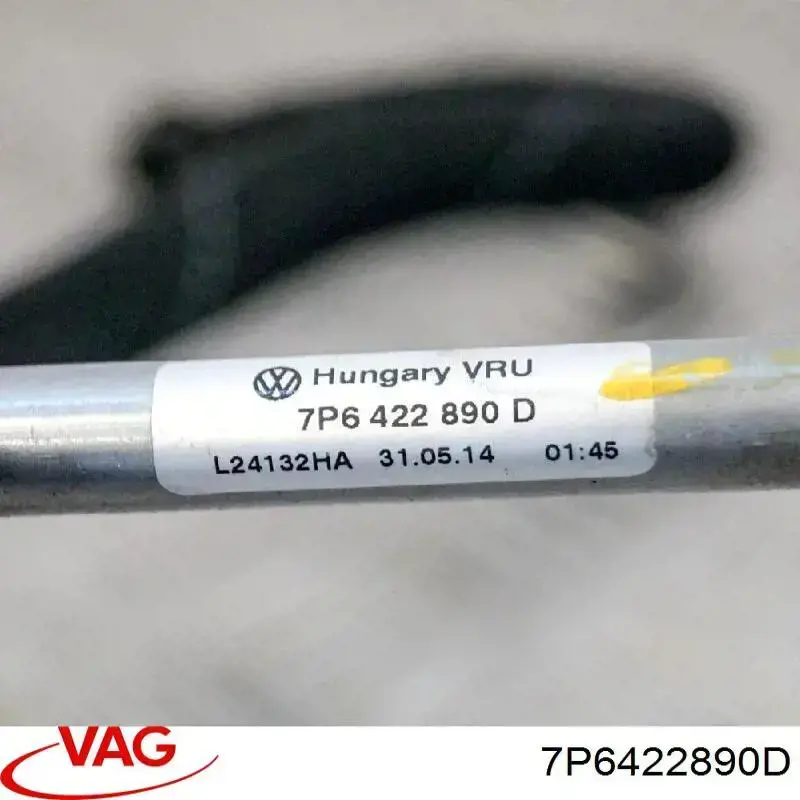 7P6422890D VAG Mangueira da Direção hidrâulica assistida de pressão baixa, desde o radiador até o tanque