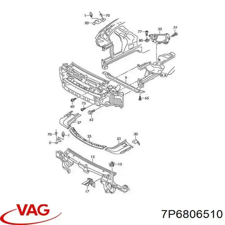 Consola (adaptador) de fixação da luz dianteira direita VAG 7P6806510 preço, a partir de 59,06 USD
