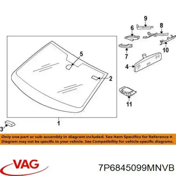 Pára-brisas VAG 7P6845099BCNVB preço, a partir de 185,69 USD