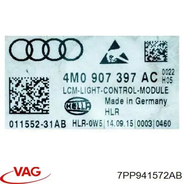 Compre 7PP941572AB VAG Unidade de encendido (xénon)