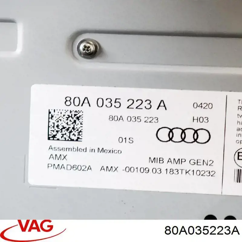 Reforçador do som de sistema de áudio VAG 80A035223A preço, a partir de 907,00 USD