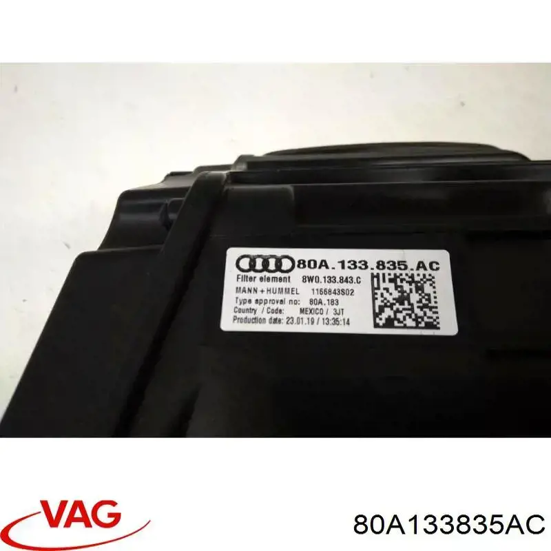 80A133835AC VAG Caixa de filtro de ar