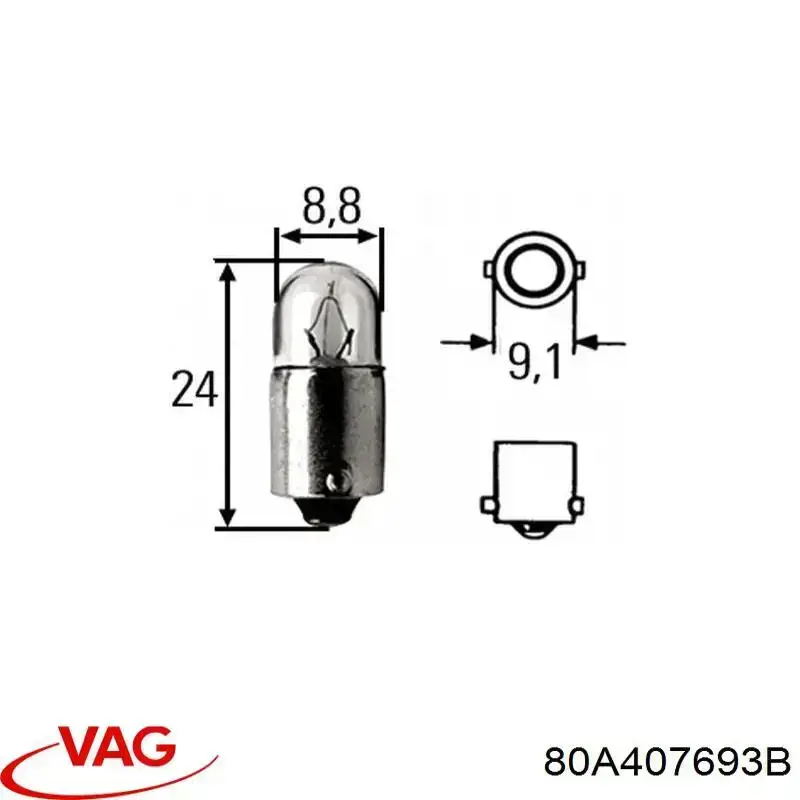 80A407693H VAG Braço oscilante inferior esquerdo de suspensão dianteira