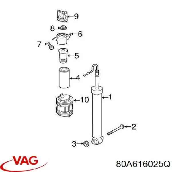 80A616025Q VAG Amortecedor traseiro