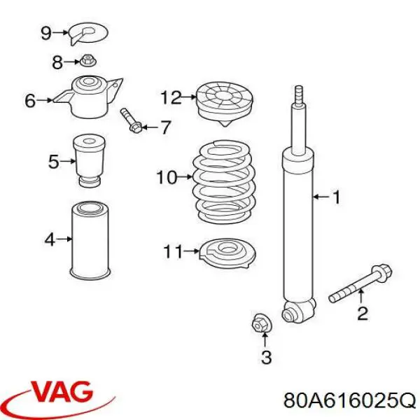 Amortecedor traseiro VAG 80A616025Q preço, a partir de 334,49 USD
