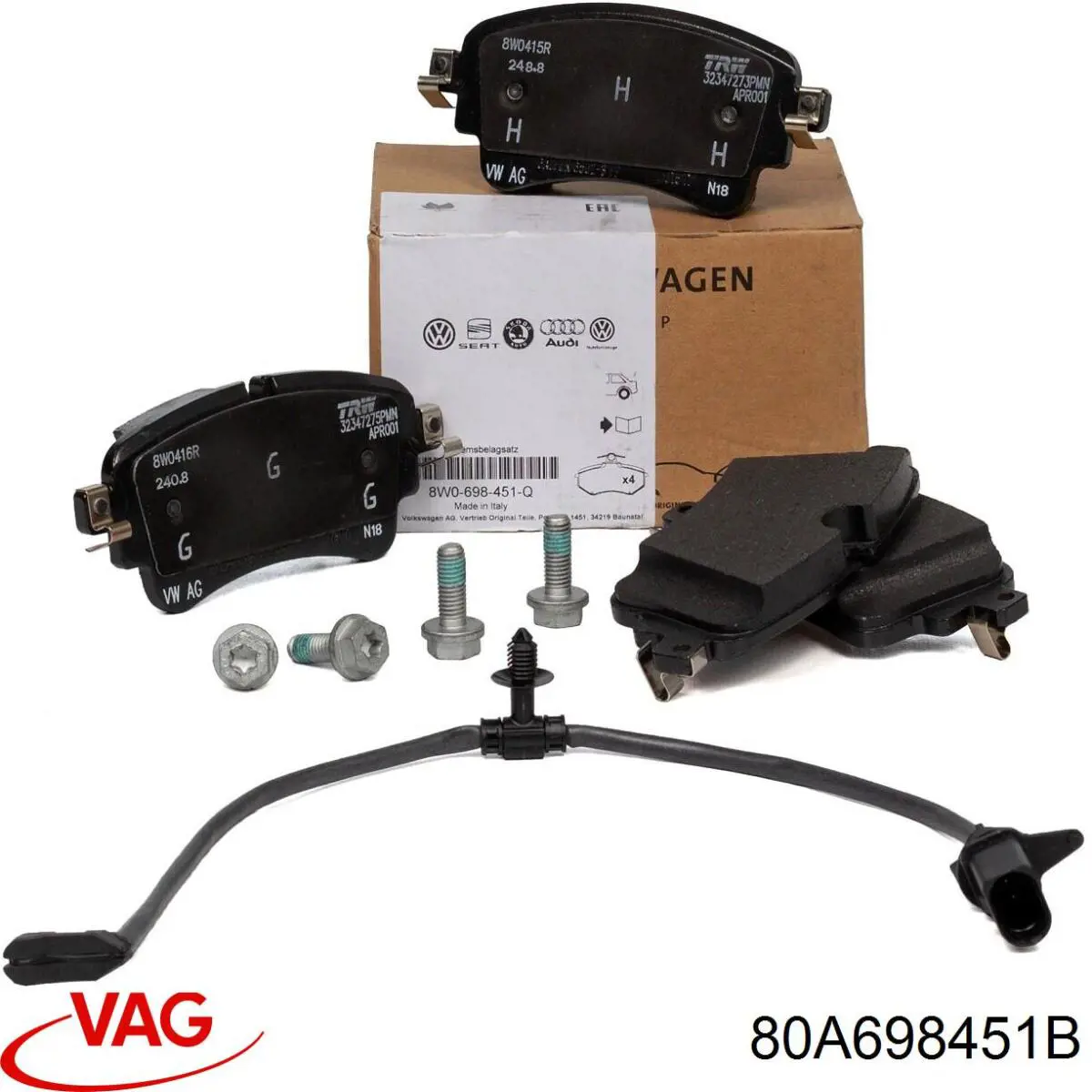Sapatas do freio traseiras de disco VAG 80A698451B preço, a partir de 36,08 USD