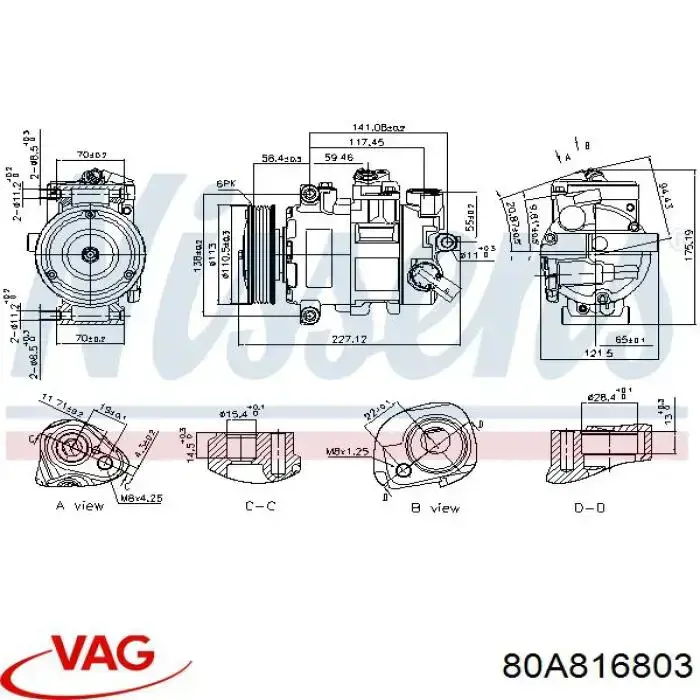 80A816803 VAG Compressor de aparelho de ar condicionado