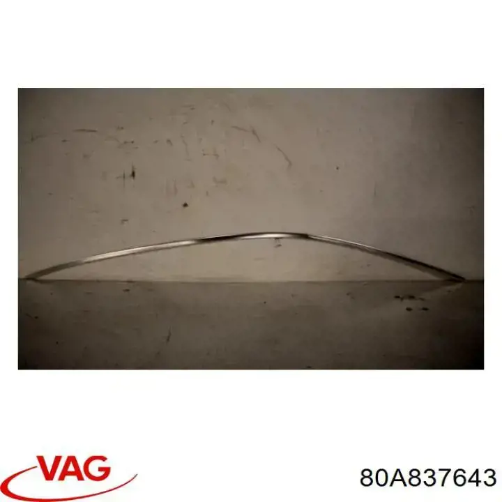 80A837643G VAG Moldura de vidro deslizante da porta dianteira esquerda