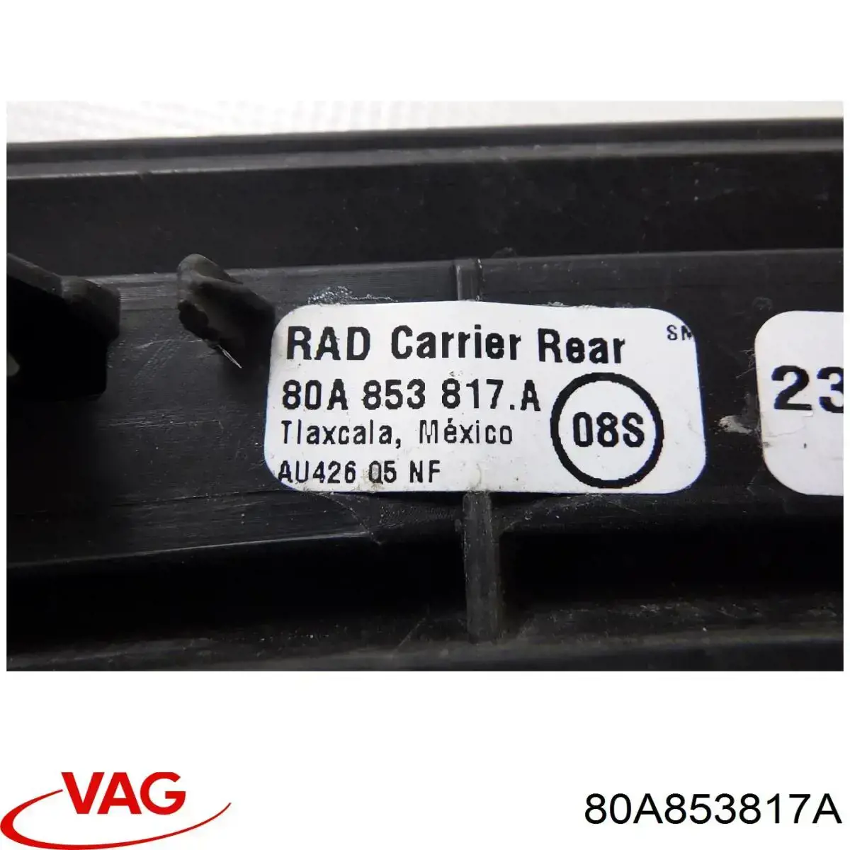 80A853817A VAG Expansor esquerdo (placa sobreposta) de arco do pára-lama traseiro
