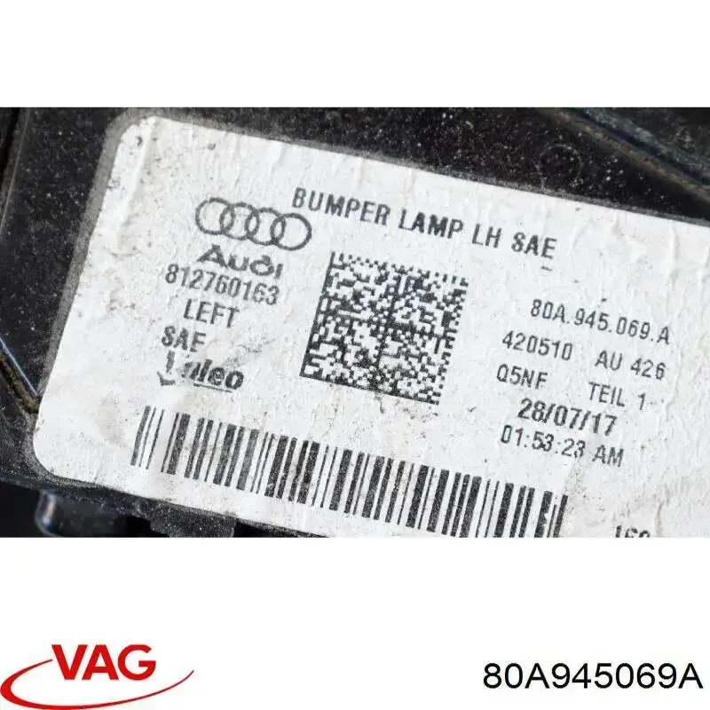Compre 80A945069A VAG Lanterna do pára-choque traseiro esquerdo