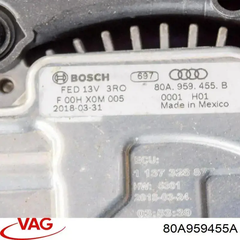 Compre 80A959455A VAG Ventilador elétrico de esfriamento montado (motor + roda de aletas) esquerdo