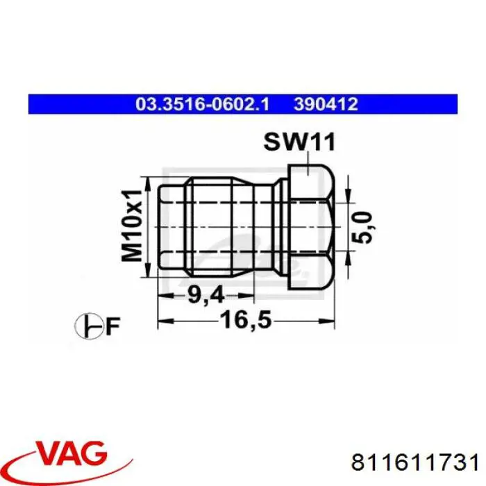 Compre 811611731 VAG Tubo de ligação de união de tubos de freio
