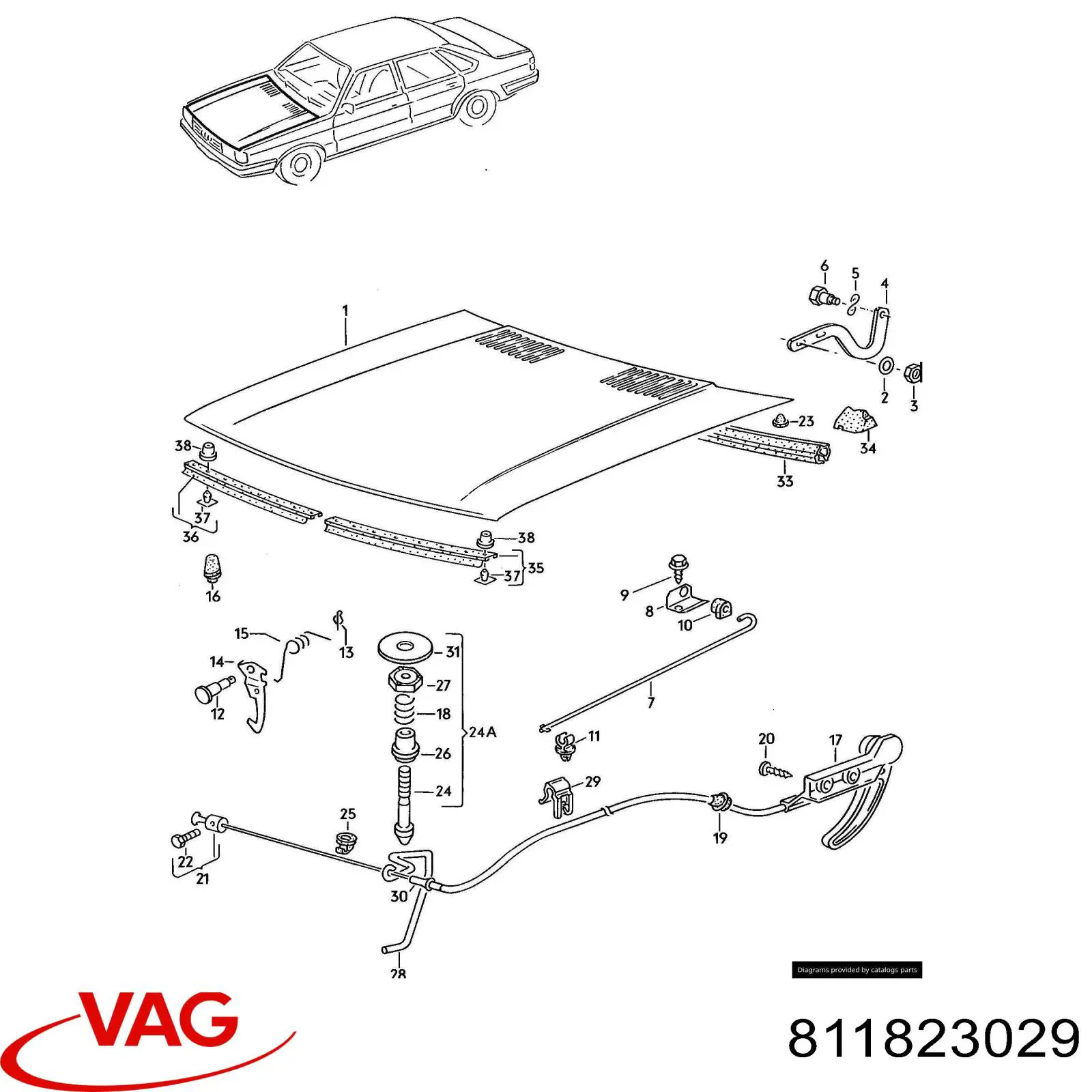 Capota para Audi 80 B2 81, 85