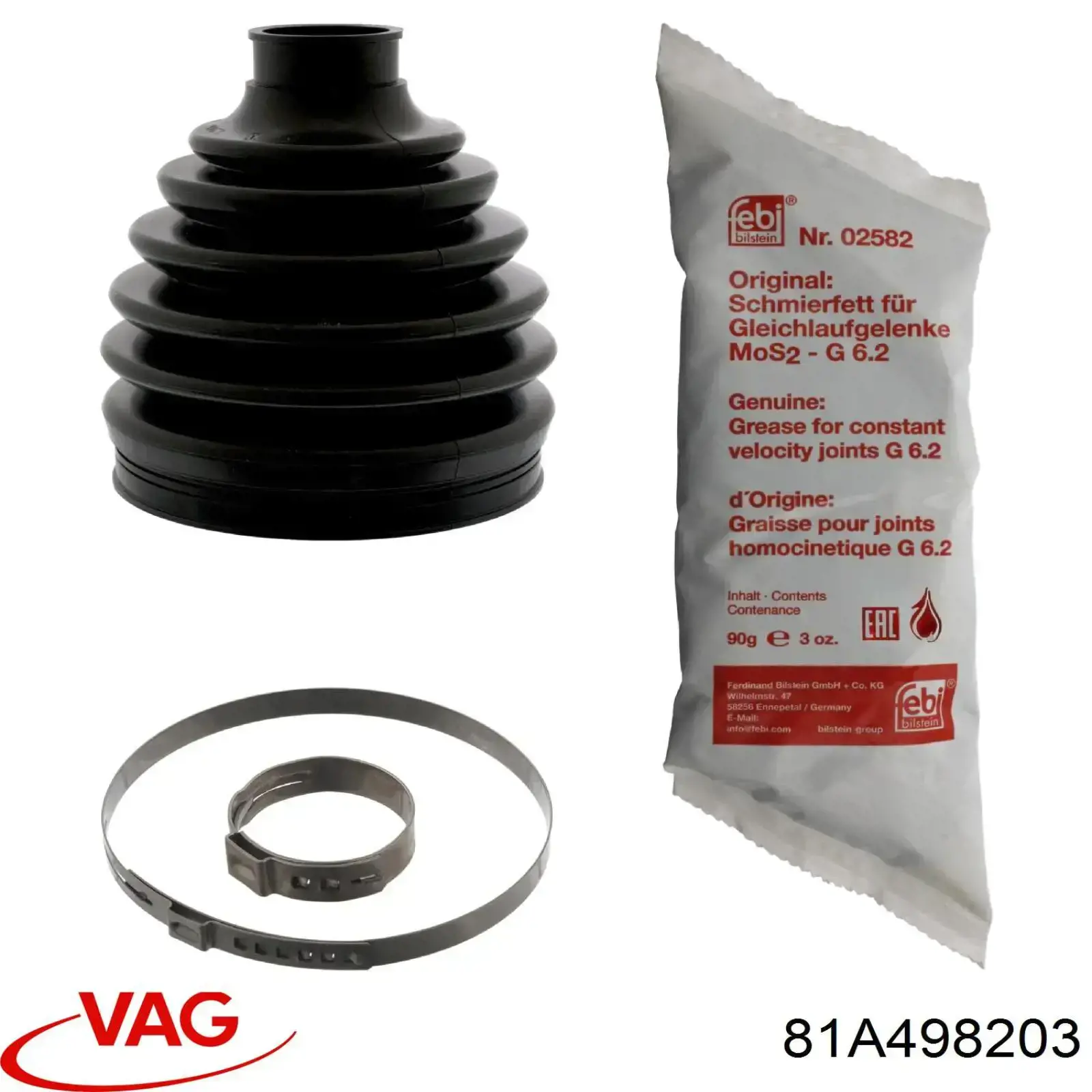81A498203 VAG Bota de proteção externa de junta homocinética do semieixo dianteiro