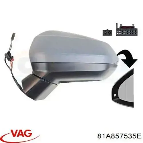 Elemento espelhado do espelho de retrovisão esquerdo VAG 81A857535E preço, a partir de 41,50 USD