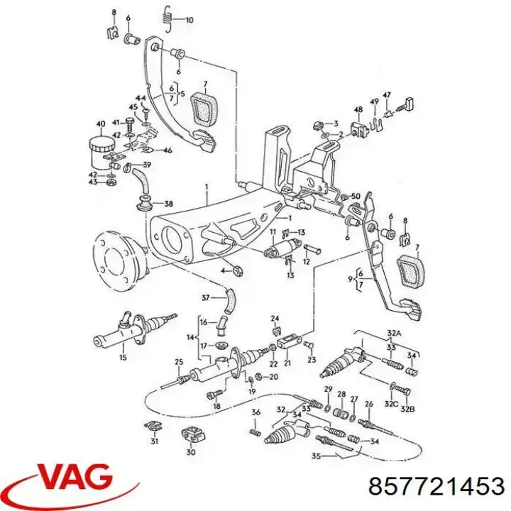 Mangueira de embraiagem, desde o tanque até o cilindro mestre do freio VAG 857721453 preço, a partir de 40,15 USD