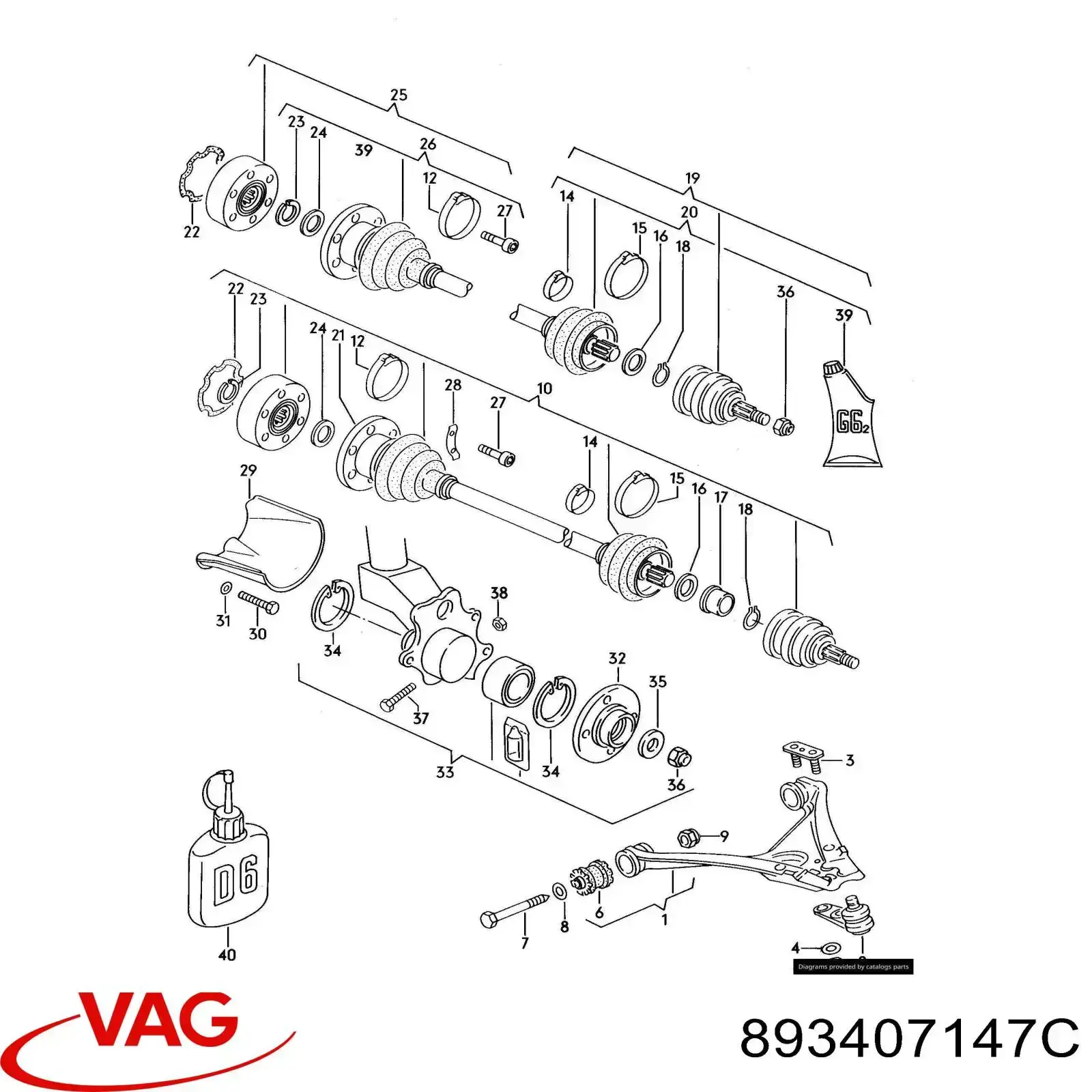 Braço oscilante inferior esquerdo de suspensão dianteira VAG 893407147C preço, a partir de 52,21 USD